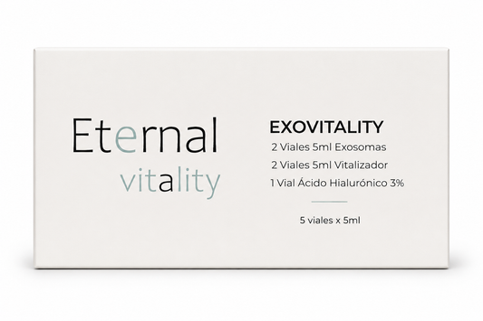 EXOVITALITY | 2 Viales Exosomas + 2 Viales Vitalizador + 1 Vial Ácido Hialurónico 3%