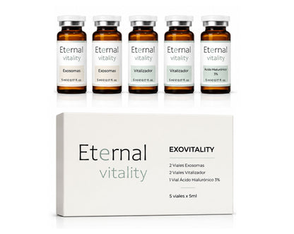 EXOVITALITY | 2 Viales Exosomas + 2 Viales Vitalizador + 1 Vial Ácido Hialurónico 3%