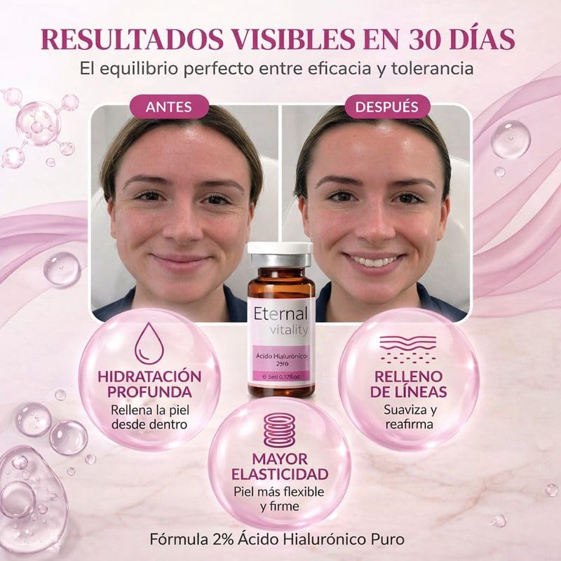 Vial Facial con Ácido Hialurónico 2 % – Hidratación Intensiva, 5 ml