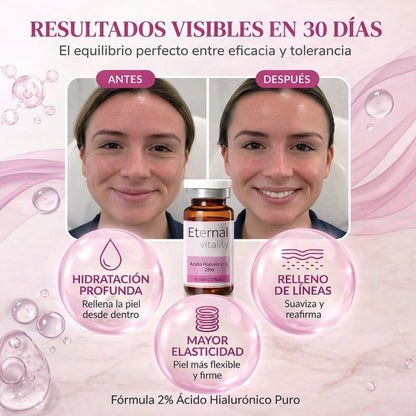 Vial Facial con Ácido Hialurónico 2 % – Hidratación Intensiva, 5 ml
