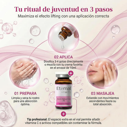 Vial Facial con Ácido Hialurónico 2 % – Hidratación Intensiva, 5 ml