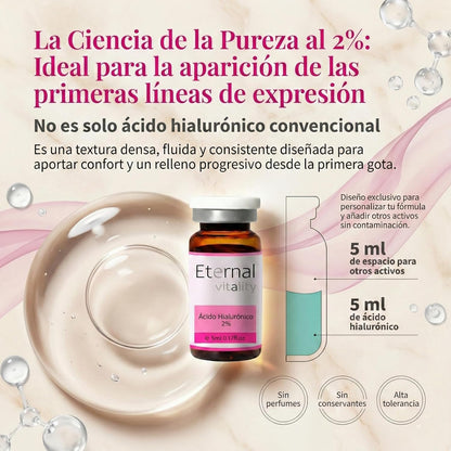 Vial Facial con Ácido Hialurónico 2 % – Hidratación Intensiva, 5 ml